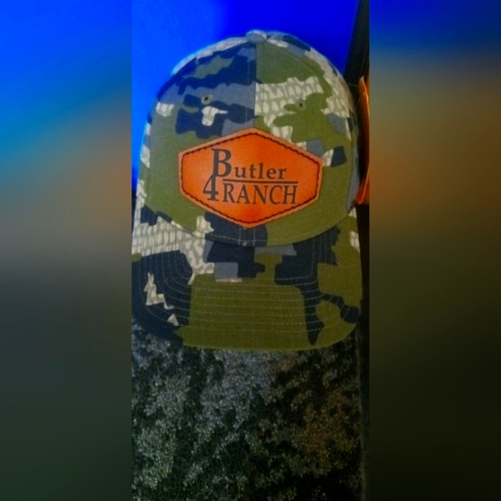 Butler4 ranch Camo Baseball Cap - Green/Orange new